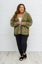 French Terry Mineral Wash Jacket In Olive