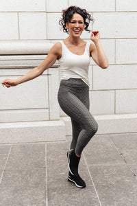 Let's Go Textured Leggings in Charcoal