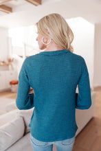 Waffle Love Thermal Top In Blue