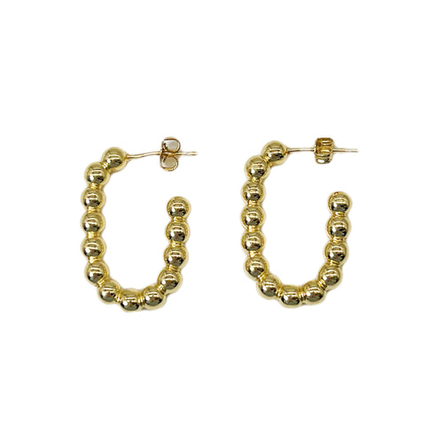 Gold Bubble Hoop earrings Lauren Kenzie