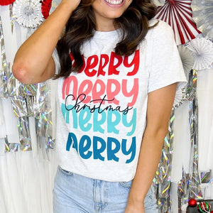Merry Merry Christmas Holiday Graphic Tee