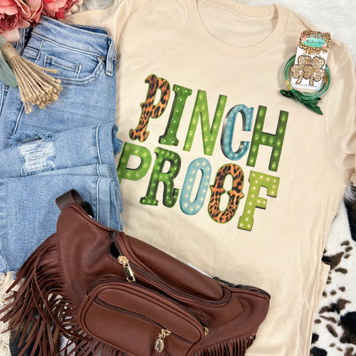 Pinch Proof St. Patty's Marquee letters cream graphic tee DS