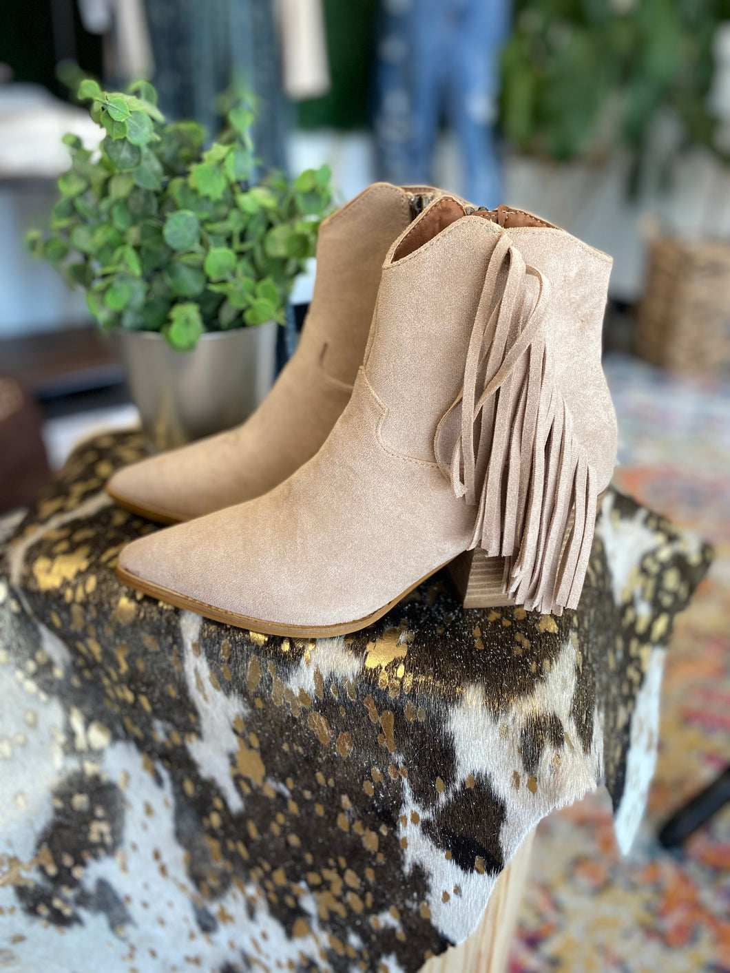 Point me in the right direction fringed bootie