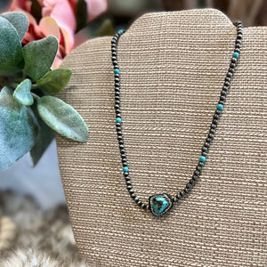 Livin the YeeHaw life Rhinestone & Turquoise necklace