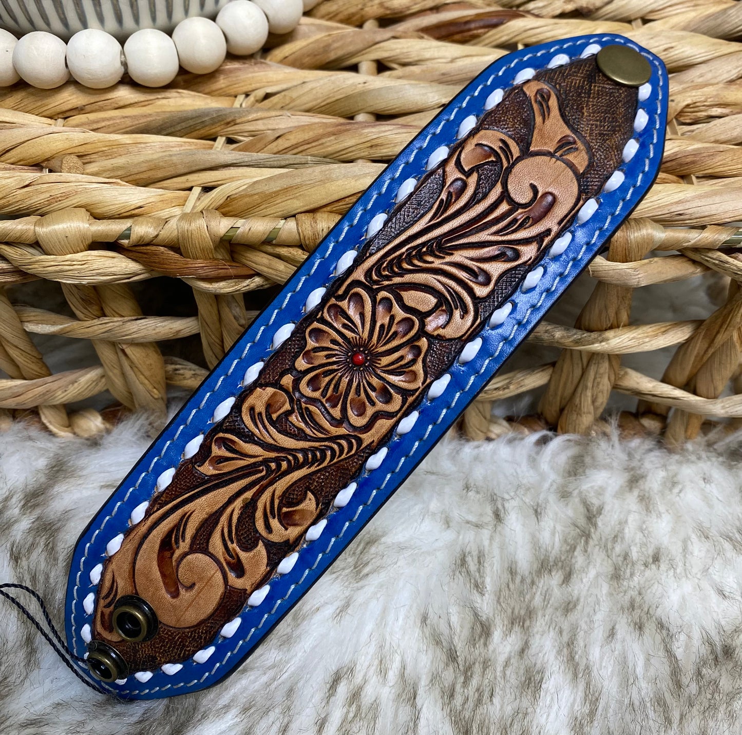 American Darling Tooled Leather Snap Bracelets