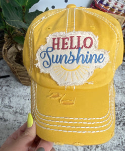 Hello Sunshine Yellow baseball cap