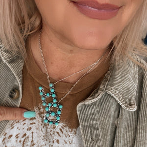 Initial Me Sterling and Turquoise letter necklace