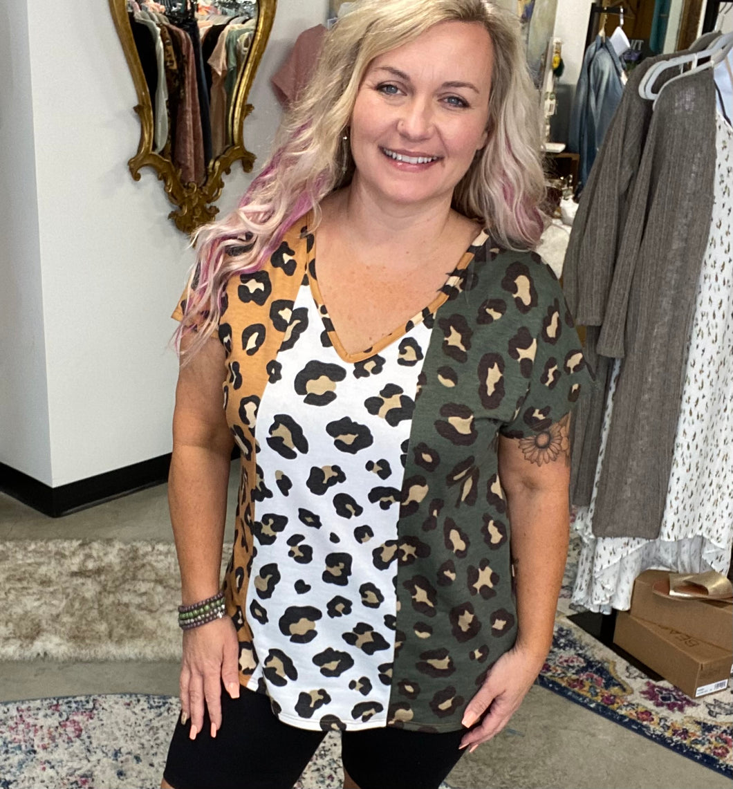 Out on Safari color block top
