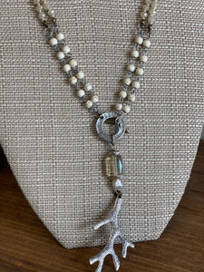 Atlanta Lost & Found Faceted bead and antler necklace