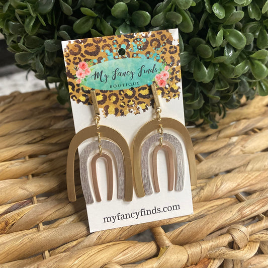 Mixed metal Rainbow earrings