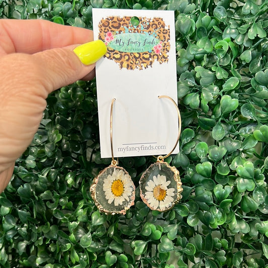 Pocket Full of Daisy resin earrings