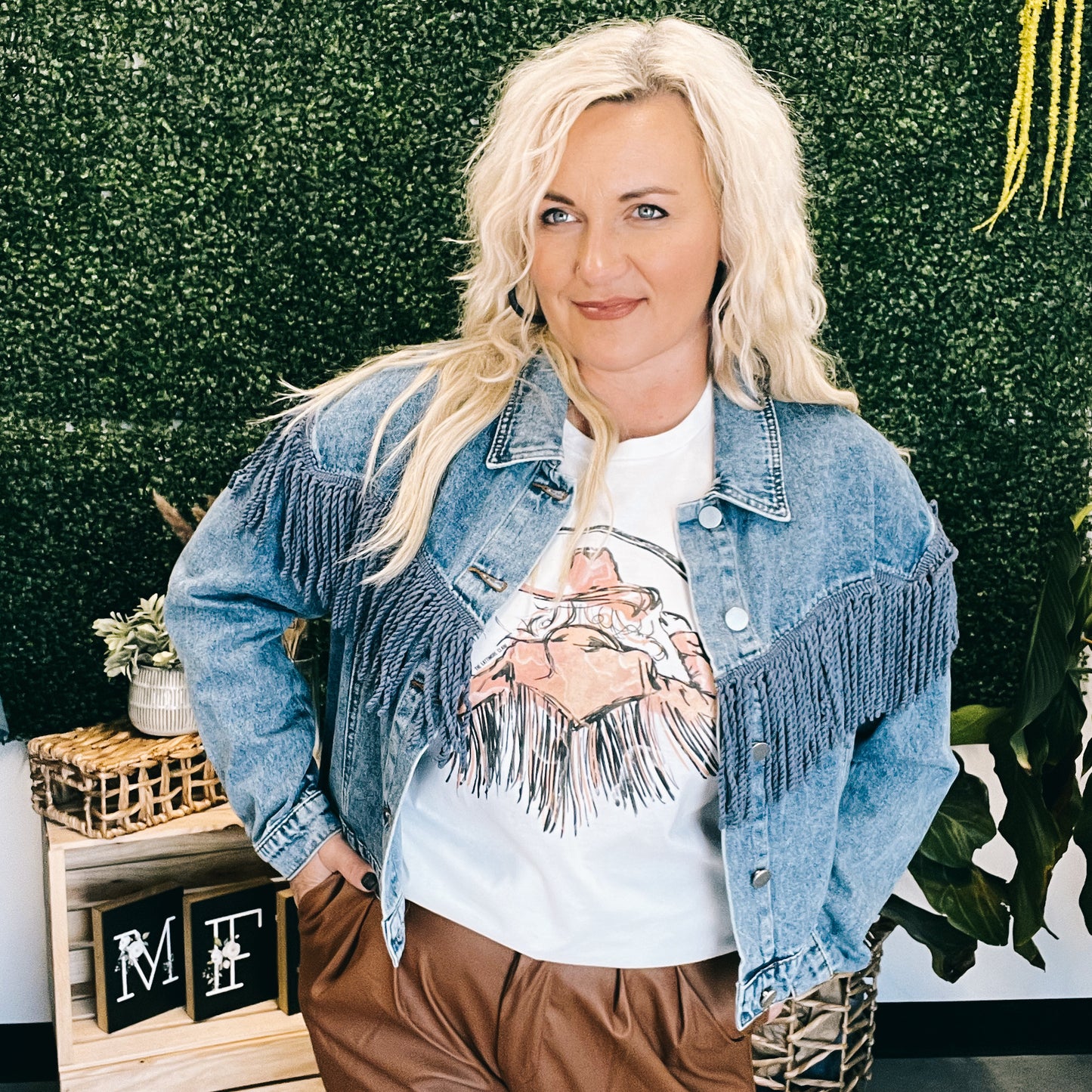 Wynona Light denim Fringe jacket