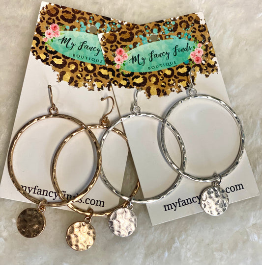 Hammered Circle earring