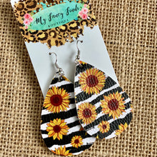 Sunflower teardrop earring