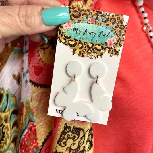 Flight Mode White Butterfly Earrings – Lightweight & Bold