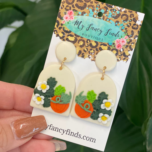 Clay Pumpkin Earring