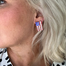 Patriotic American Flag sparkle Earrings