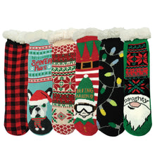 Mistletoe Holiday Slipper Socks Multi Prints